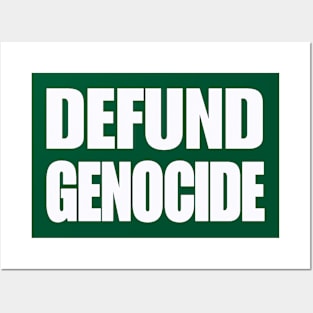 Defund Genocide - White - Back Posters and Art